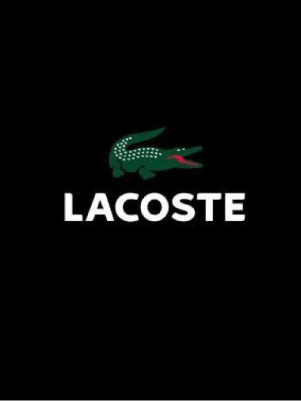 Lacoste Black Phone Case with Green Crocodile Logo and White Text